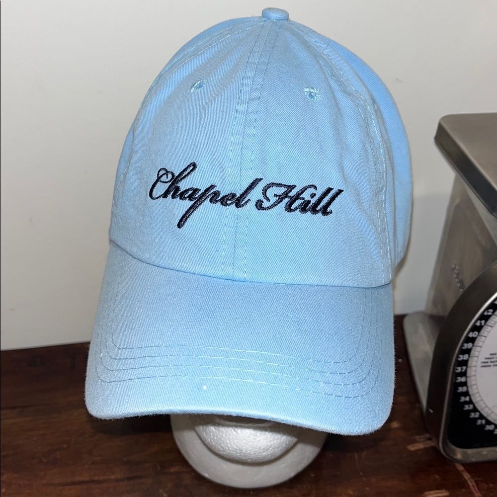 UNC Script Chapel Hill North Carolina Sky Lt. Blue Baseball Golf Hat Cap Unisex